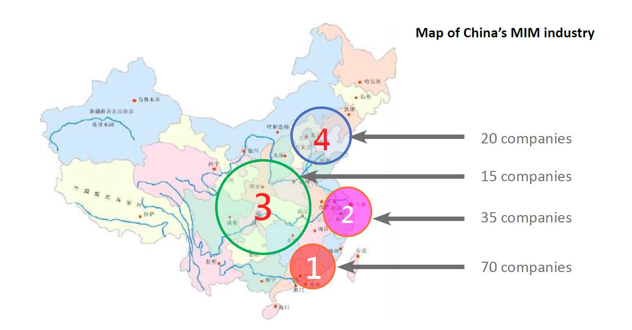 Map of China MIM Industry